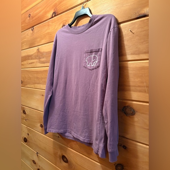 Ivory Ella size Medium purple long sleeve tee with boho elephant print. - Picture 2 of 8